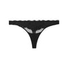 Sienna Siesta Thong in BLACK. Flat lay front view