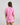 Model wears Holly Short PJ Set in FUCHSIA PINK. On body back view