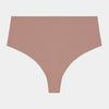 No Show Thong in MOCHA. Flat lay front view