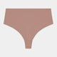 No Show Thong in MOCHA. Flat lay front view
