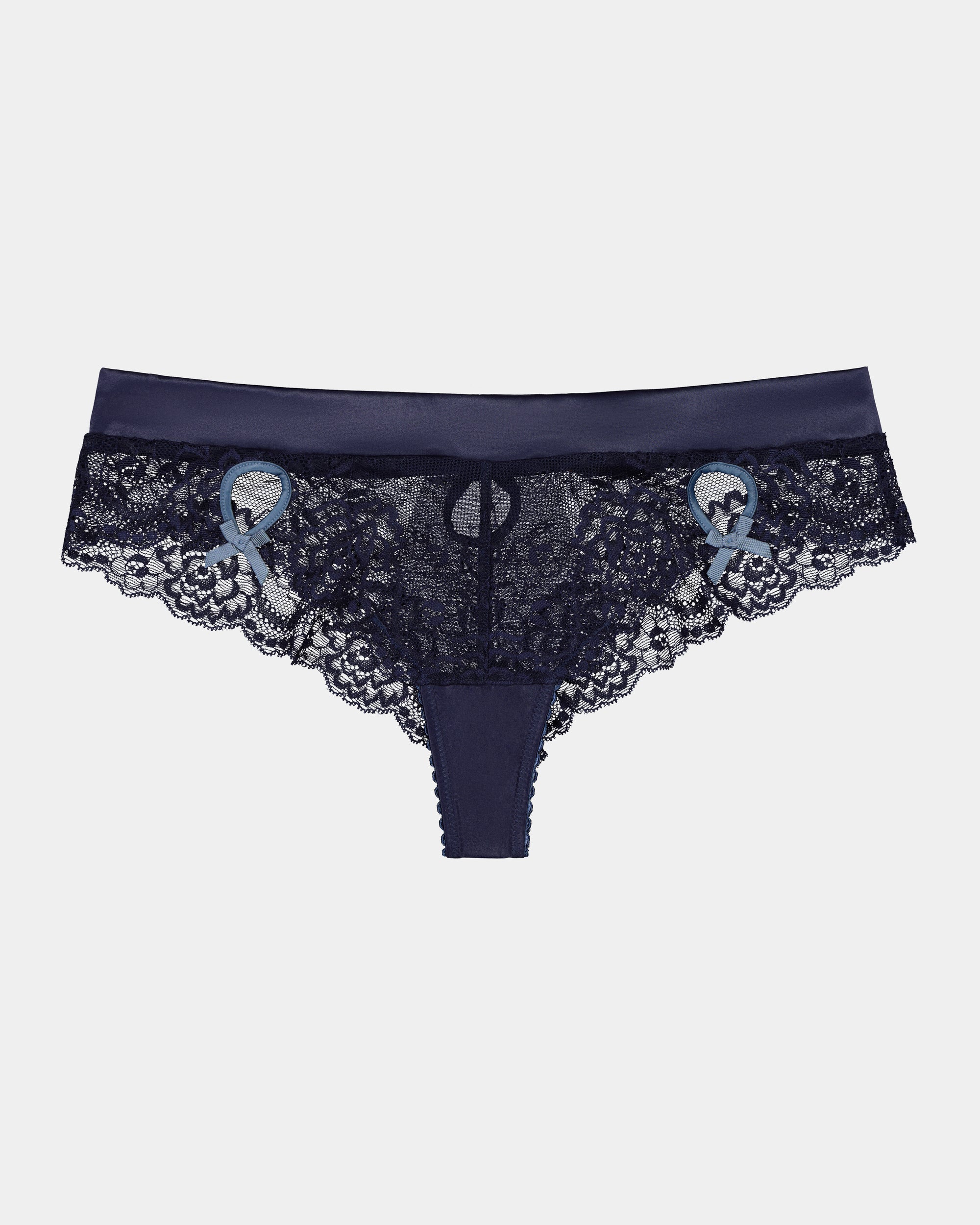 Zoe Thong in ECLIPSE BLUE/COPEN BLUE. Flat lay front view
