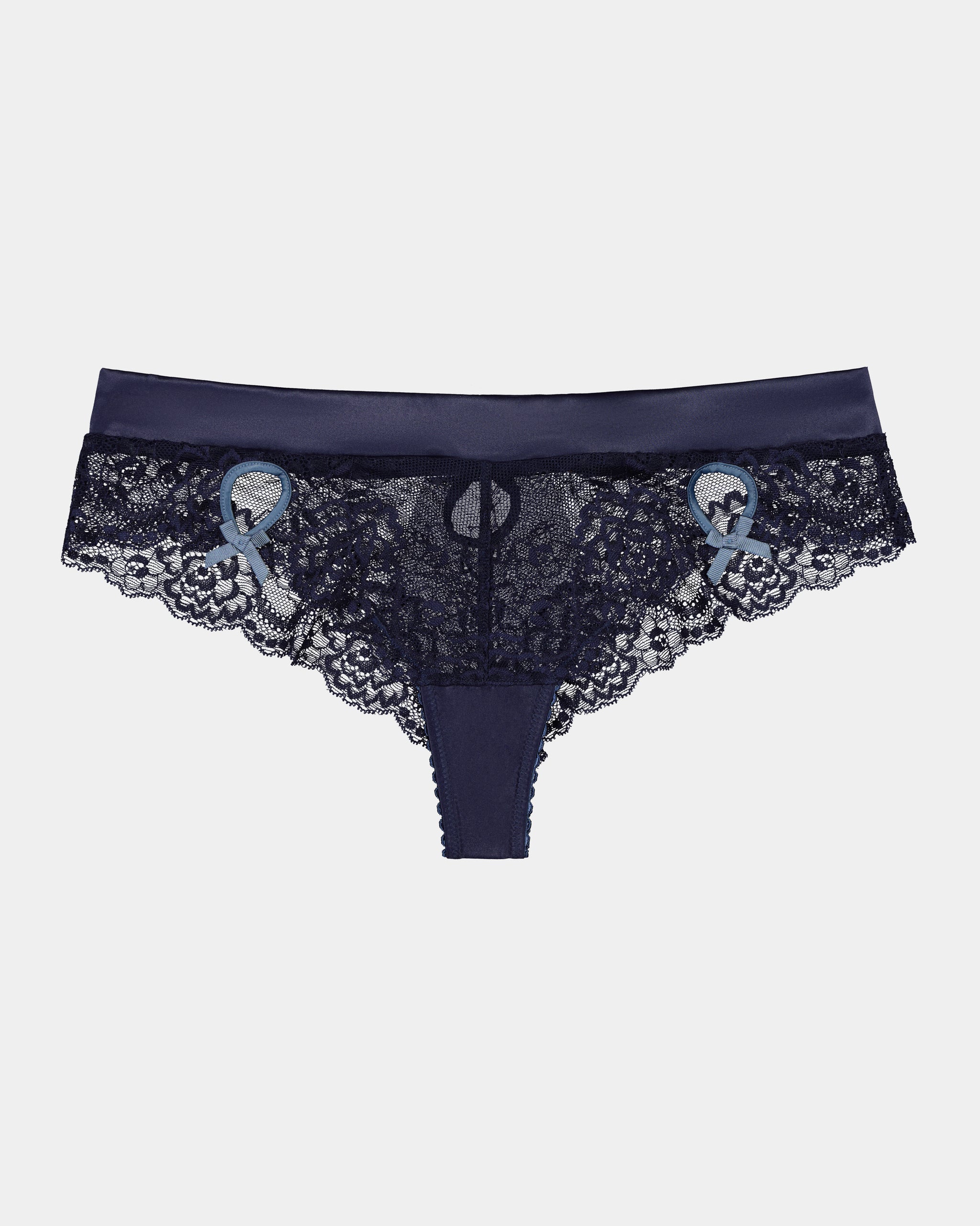 Zoe Thong in ECLIPSE BLUE/COPEN BLUE. Flat lay front view