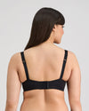 Model wears Profile Perfect Contour Bra in BLACK. On body back view