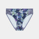 Violet Floral High Cut Brief in DARK PROTEA PRINT. Flat lay front view