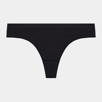 Seamless Thong in BLACK. Flat lay front view