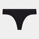 Seamless Thong in BLACK. Flat lay front view