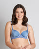 Model wears Bendon Body Contour Bra in COLONY BLUE. On body front view