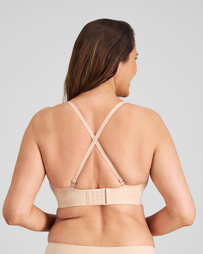 Comfit Collection Wire Free Bra in LATTE. Flat lay back view