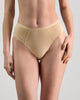 Model wears Body Cotton High Cut Brief in NATURAL. On body front view