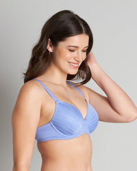 Model wears Rita Contour Bra in JACARANDA. On body side view