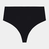 No Show Thong in BLACK. Flat lay front view