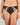 Model wears Magnetism High Cut Brief in BLACK/LATTE. On body front view