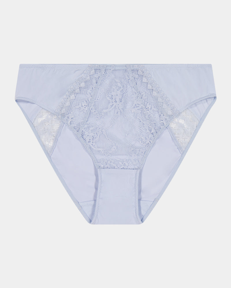 Amplify High Cut Brief in SKYWAY. Flat lay front view