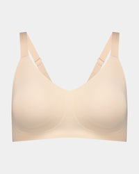 Comfit Collection Wire Free Bra in LATTE. Flat lay front view