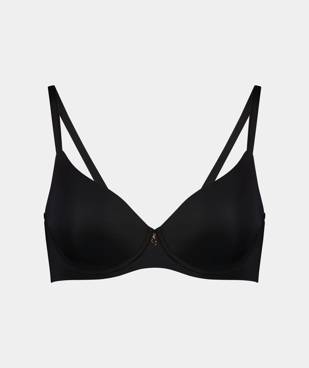 Sculpt Contour Bra in BLACK. Flat lay front view