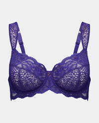 Midnight Express Underwire Bra in BLUE RIBBON. Flat lay front view