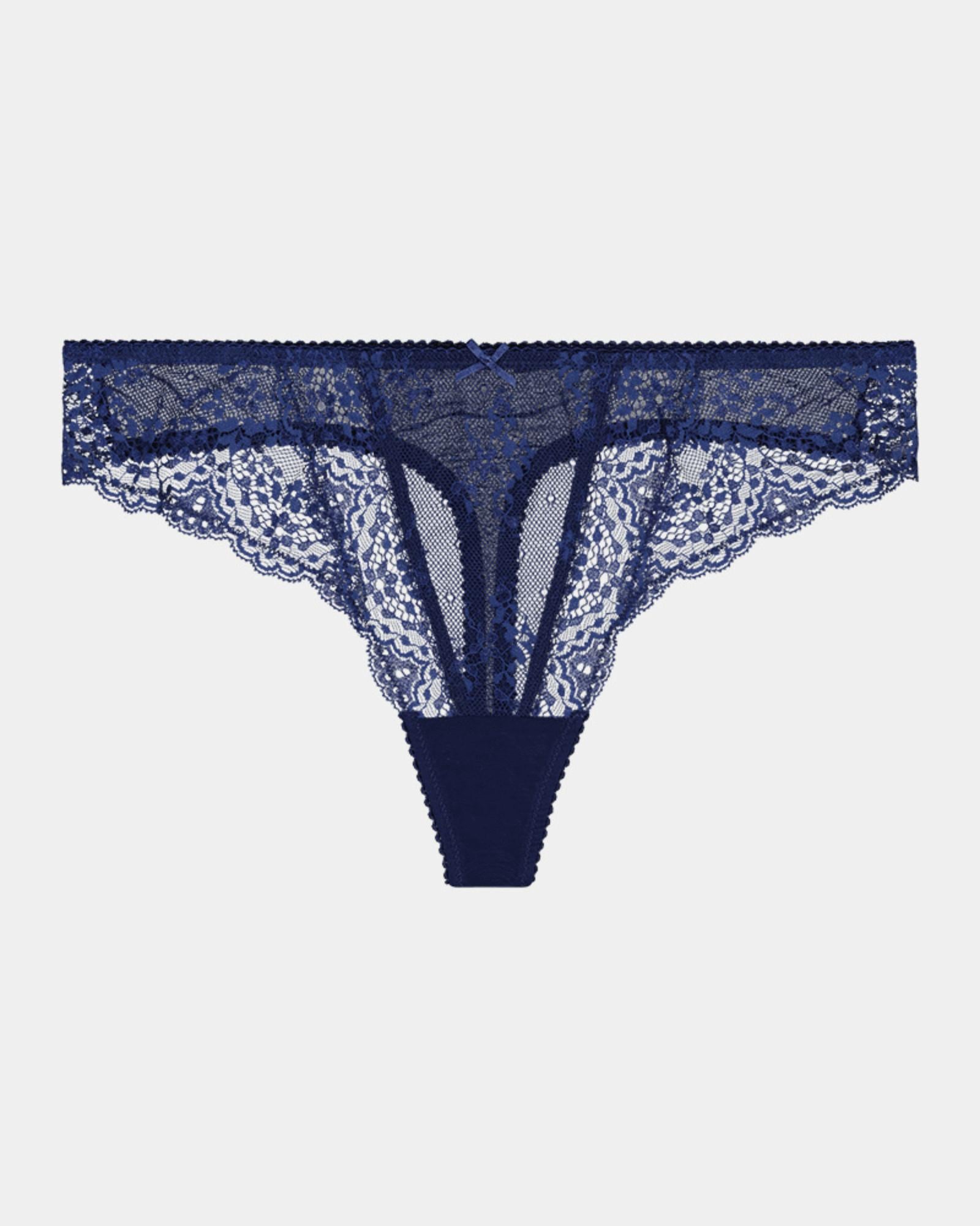 Sofia Thong in Medieval Blue. Flat lay front view