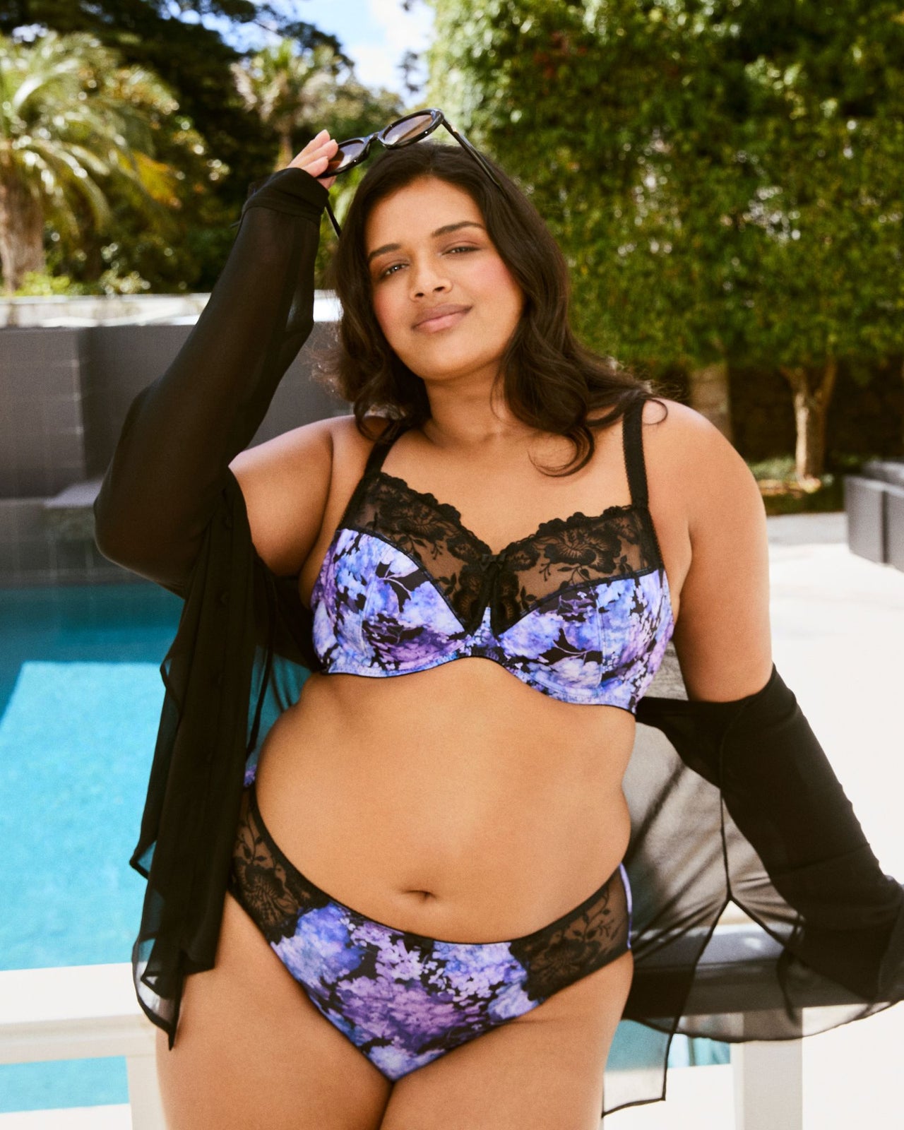 Wild Violet Full Brief in BLUE HYDRANGEA PRINT. Feature shot