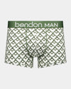 Retros Print Mens Trunk in ART DECO TILE PRINT. Flat lay front view