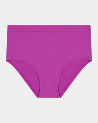 Seamless Soft Full Brief in RADIANT ORCHID. Flat lay front view