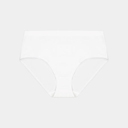 Seamless Full Brief in WHITE. Flat lay front view