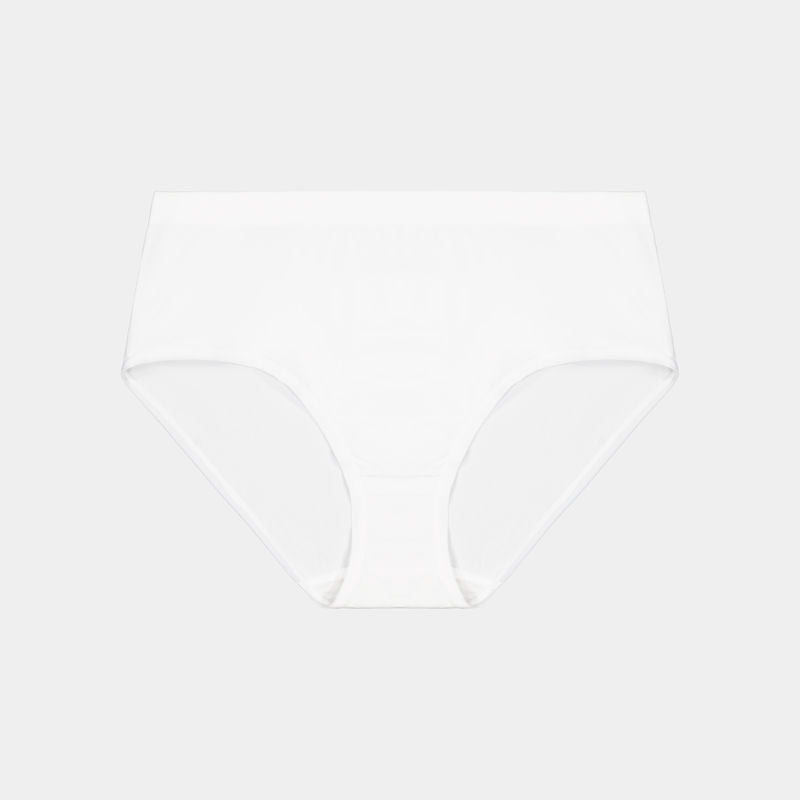 Seamless Full Brief in WHITE. Flat lay front view
