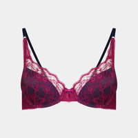 Giuliana Contour Bra in RASPBERRY RADIANCE/PEACOAT. Flat lay front view