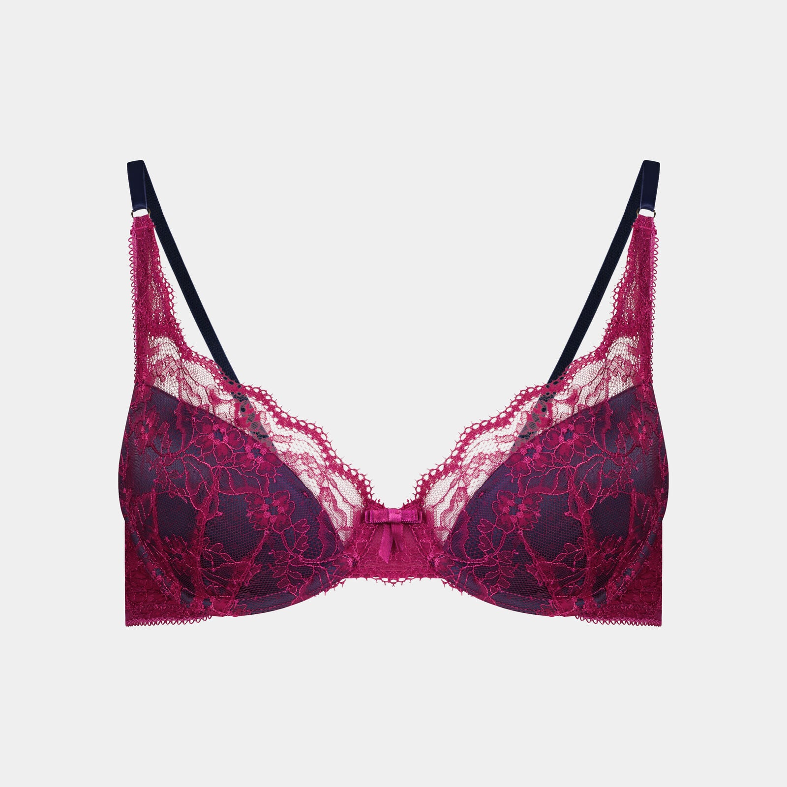 Giuliana Contour Bra in RASPBERRY RADIANCE/PEACOAT. Flat lay front view