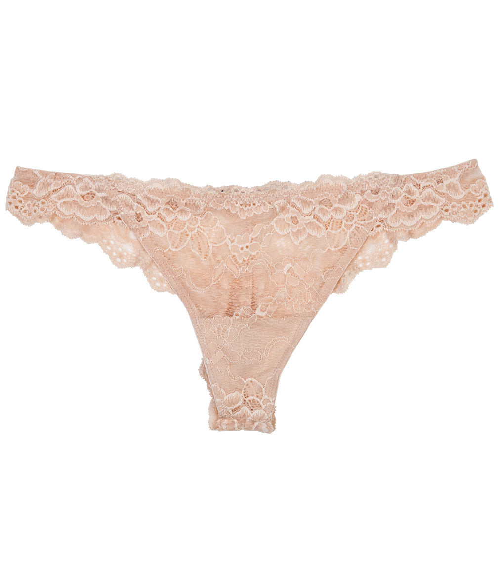 My Fit Lace Thong in FRAPPE. Flat lay front view