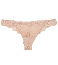 My Fit Lace Thong in FRAPPE. Flat lay front view