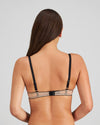 Model wears Everlasting Love Contour Bra in CAMEO ROSE / BLACK. On body back view