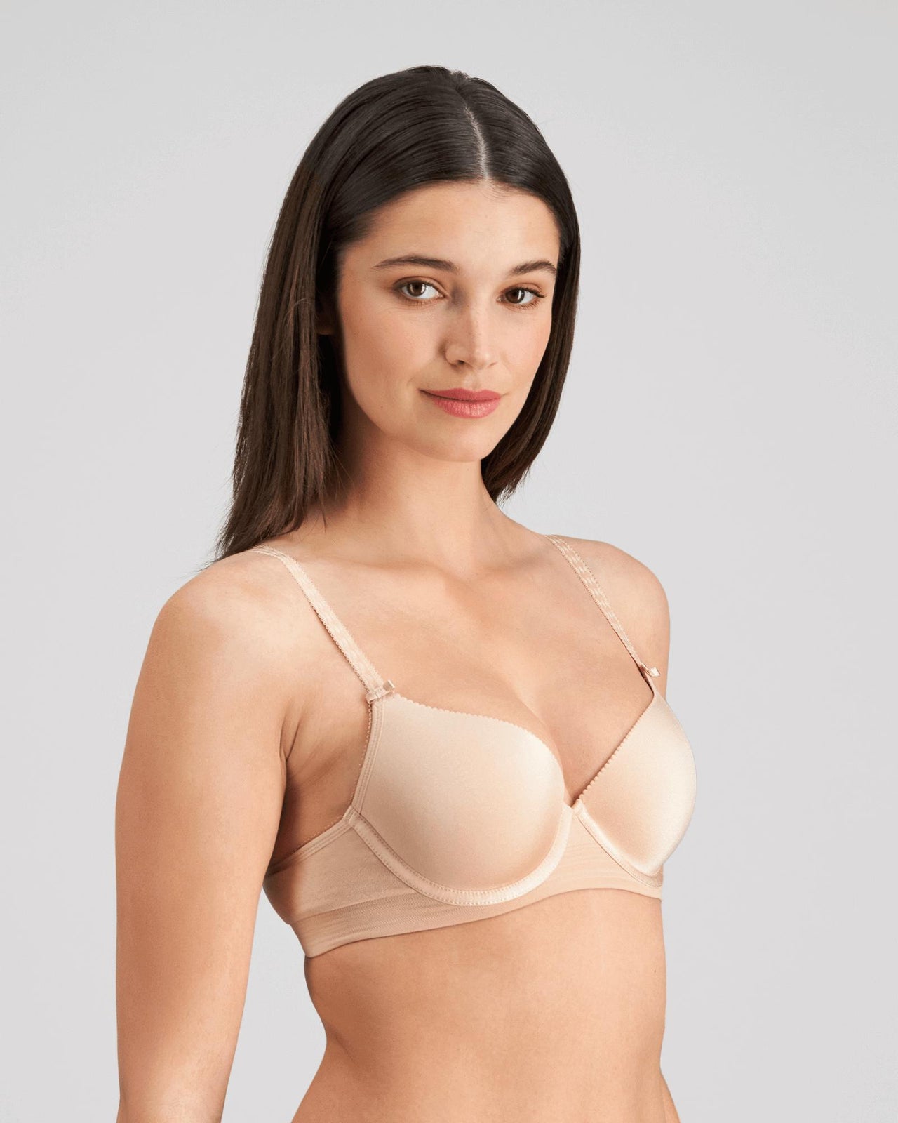 Bendon Body Contour Bra in LATTE. Flat lay back view