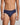 Model wears Cotton Stretch Mens Brief in PEACOAT PINSTRIPE. On body front view