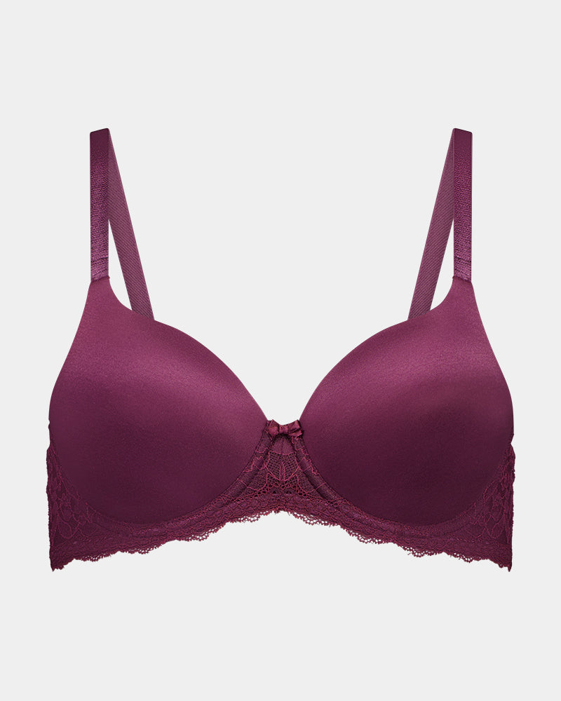 Want To Wear Lace Contour Bra in FIG. Flat lay front view