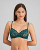 Model wears Delightfully So Underwire Bra in RAIN FOREST. On body front view