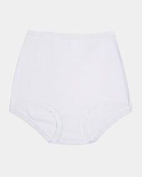 Bendon Cotton Full Brief in WHITE. Flat lay front view