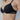Model wears Stripe Elastic & Papertouch Push Up Bra in BLACK. On body side view