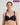 Model wears Damask Contour Bra in BLACK. On body front view