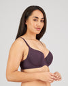 Model wears Sculpt Contour Bra in PLUM PERFECT. On body side view