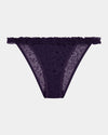 Wrapped In Stardust Tanga in PURPLE VELVET. Flat lay front view