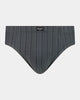 Cotton Stretch Mens Brief in CHAR BLACK. Flat lay front view