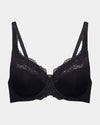 Laurel Underwire Bra in BLACK. Flat lay front view