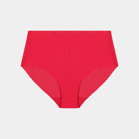 No Show Full Brief in LIPSTICK RED. Flat lay front view