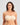 Model wears Bendon Bare Non Padded Strapless Bra in LATTE. On body front view