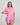 Model wears Holly Short PJ Set in FUCHSIA PINK. On body front view