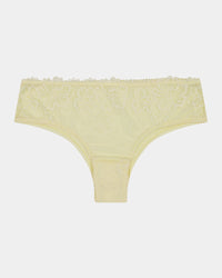 Lacey Brazilian in TRANSPARENT YELLOW. Flat lay front view