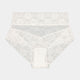 Lace Full Brief in WHITE. Flat lay front view