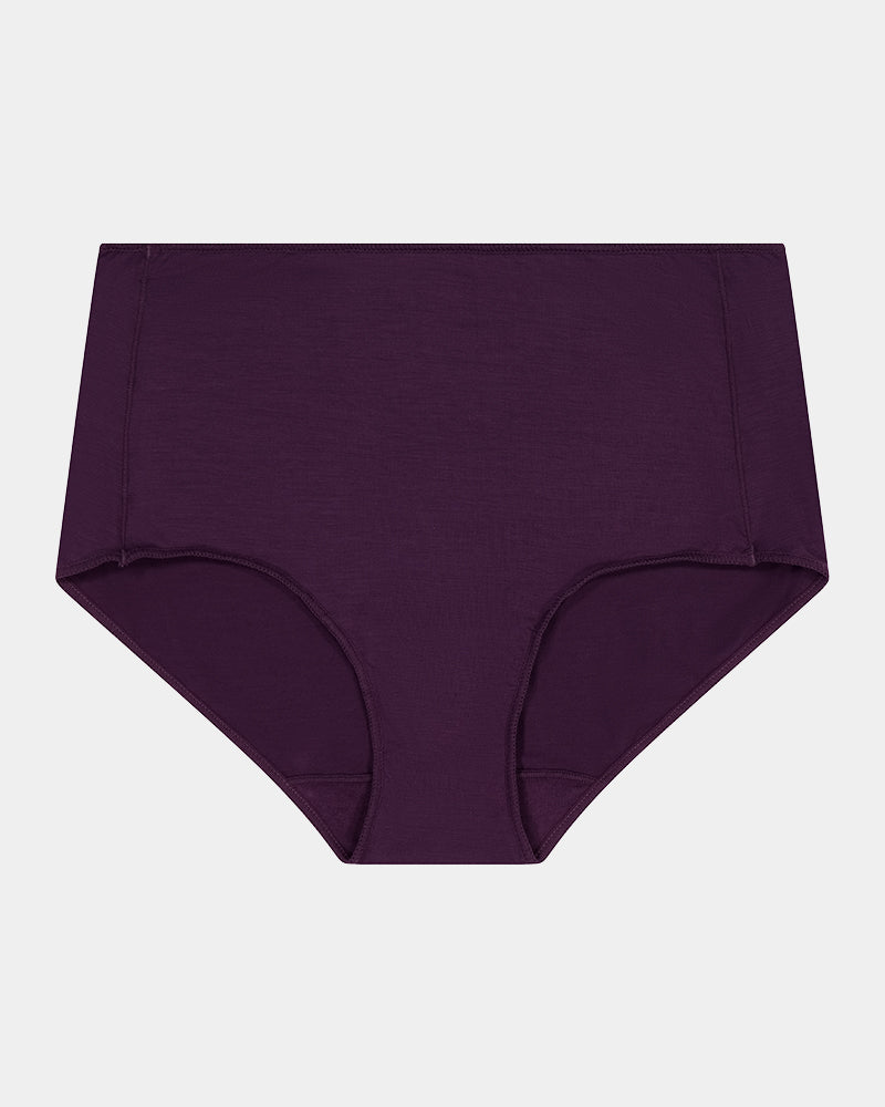 Au Naturel Full Brief in PLUM PERFECT. Flat lay front view