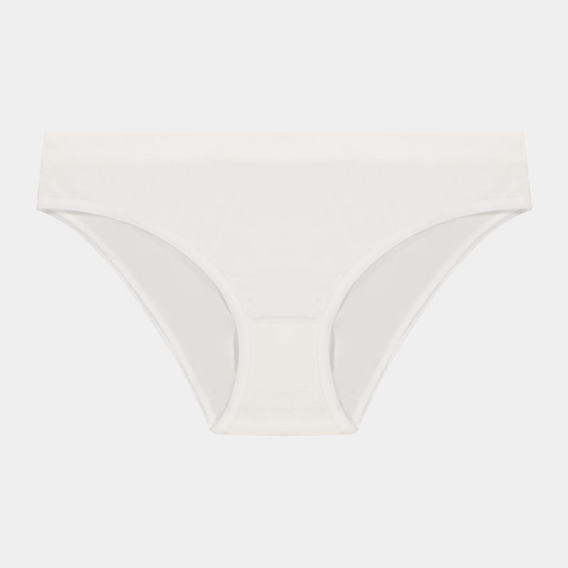 Seamless Bikini in WHITE. Flat lay front view