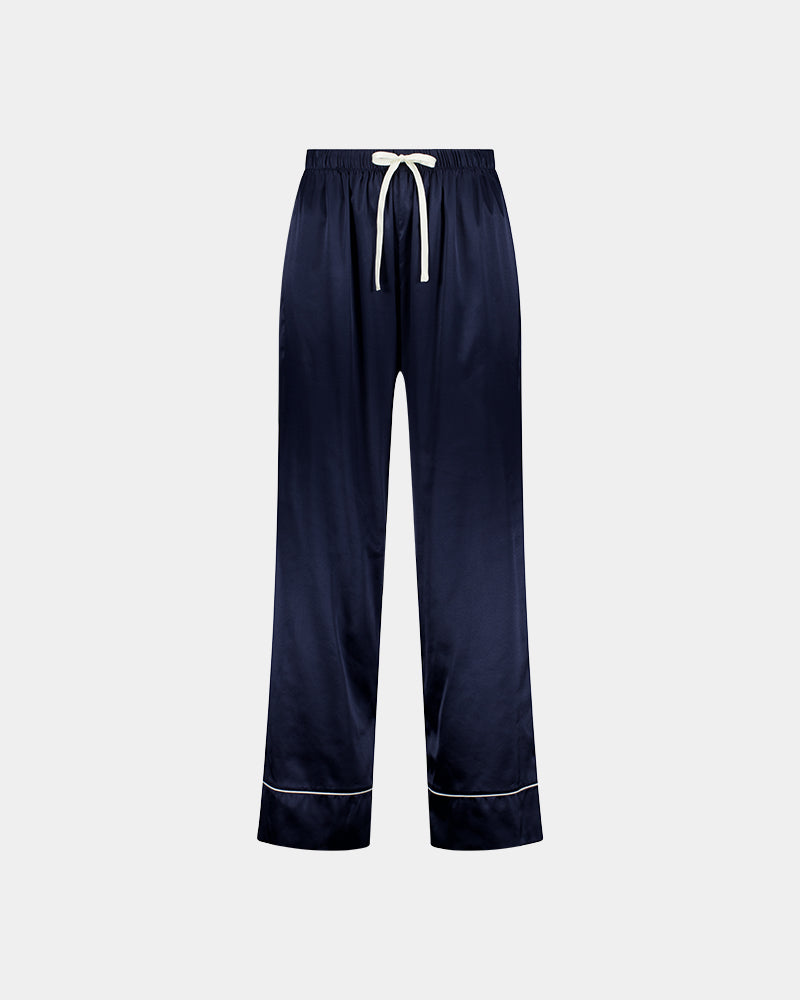 Holly Long PJ Pant in NAVY BLAZER. Flat lay front view